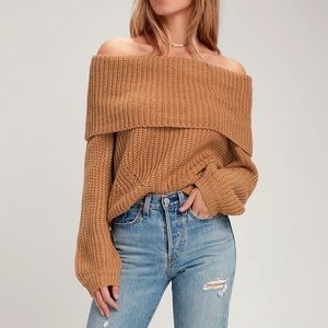 Off-the-shoulder Knit Sweater